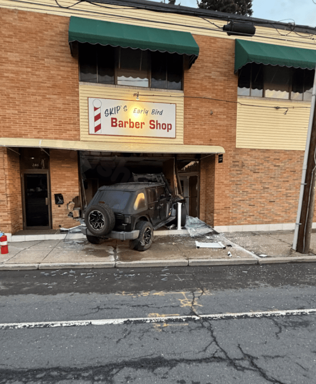 Car crashes into barber shop in Windsor Locks