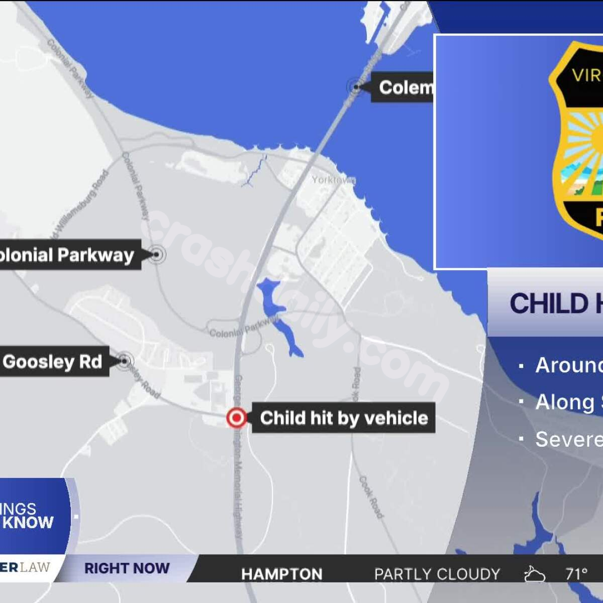 Child seriously hurt after being hit by car in VB