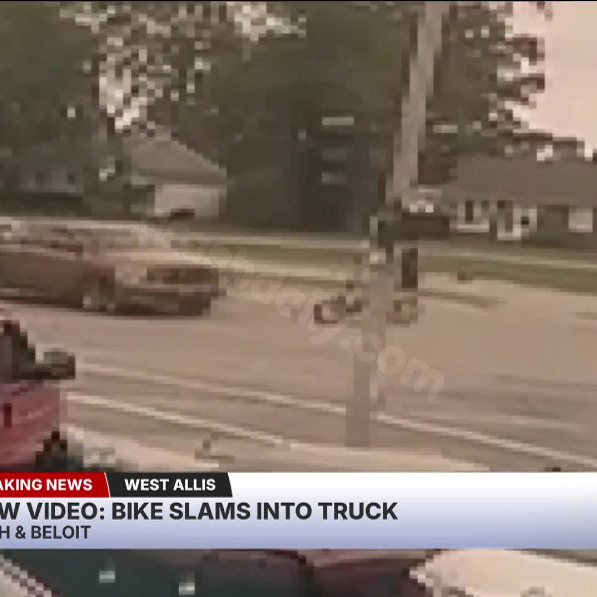 E-bike rider taken to hospital after crash with truck in West Allis; surveillance video shows collision