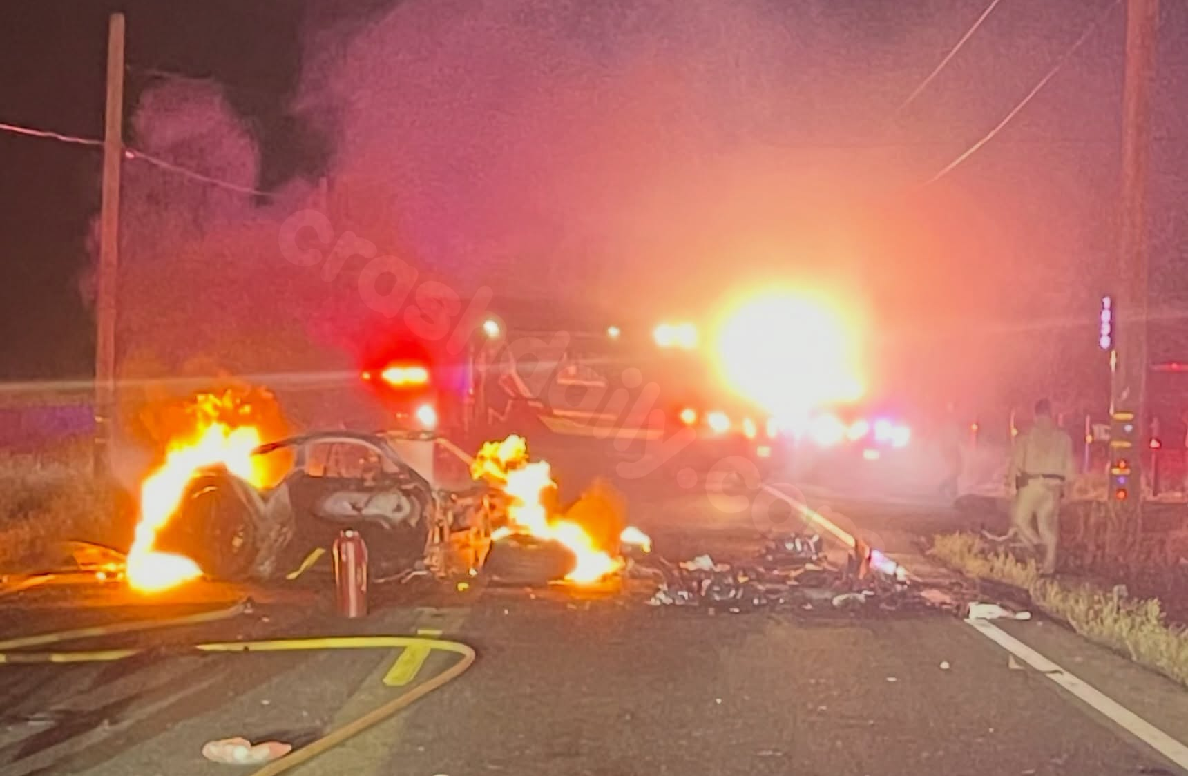 1 person dead, 7 others treated after 3-vehicle crash results in fire in Modesto