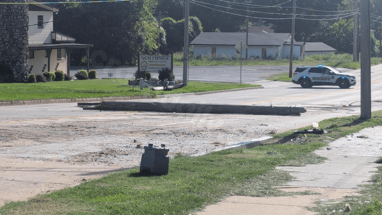 46th Street N from Peoria Ave to Hartford Ave closed after car crashes into utility pole