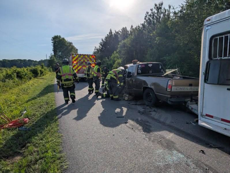 Person airlifted after crash on Pittmantown Road in Suffolk