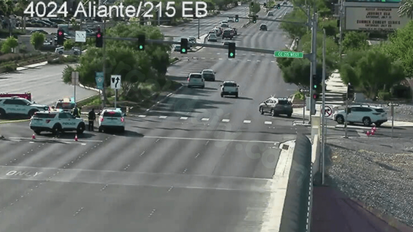 Crash at Aliante Parkway and 215 blocks all southbound traffic, police say injury reported