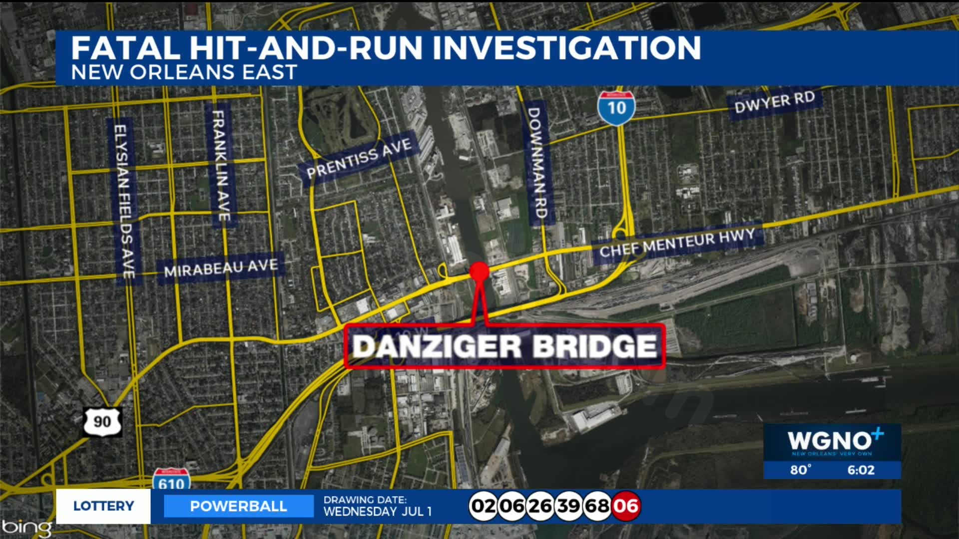 New Orleans police investigating fatal hit-and-run crash on Danziger Bridge