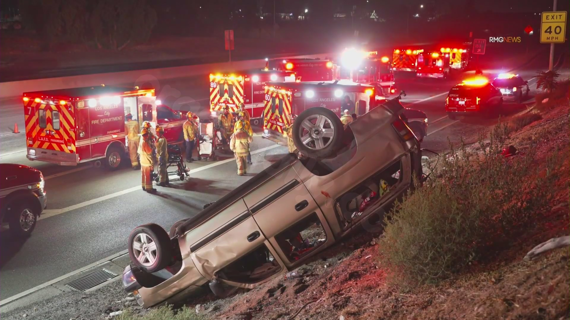 At least 12 people, including 7 children, injured in L.A. freeway crash
