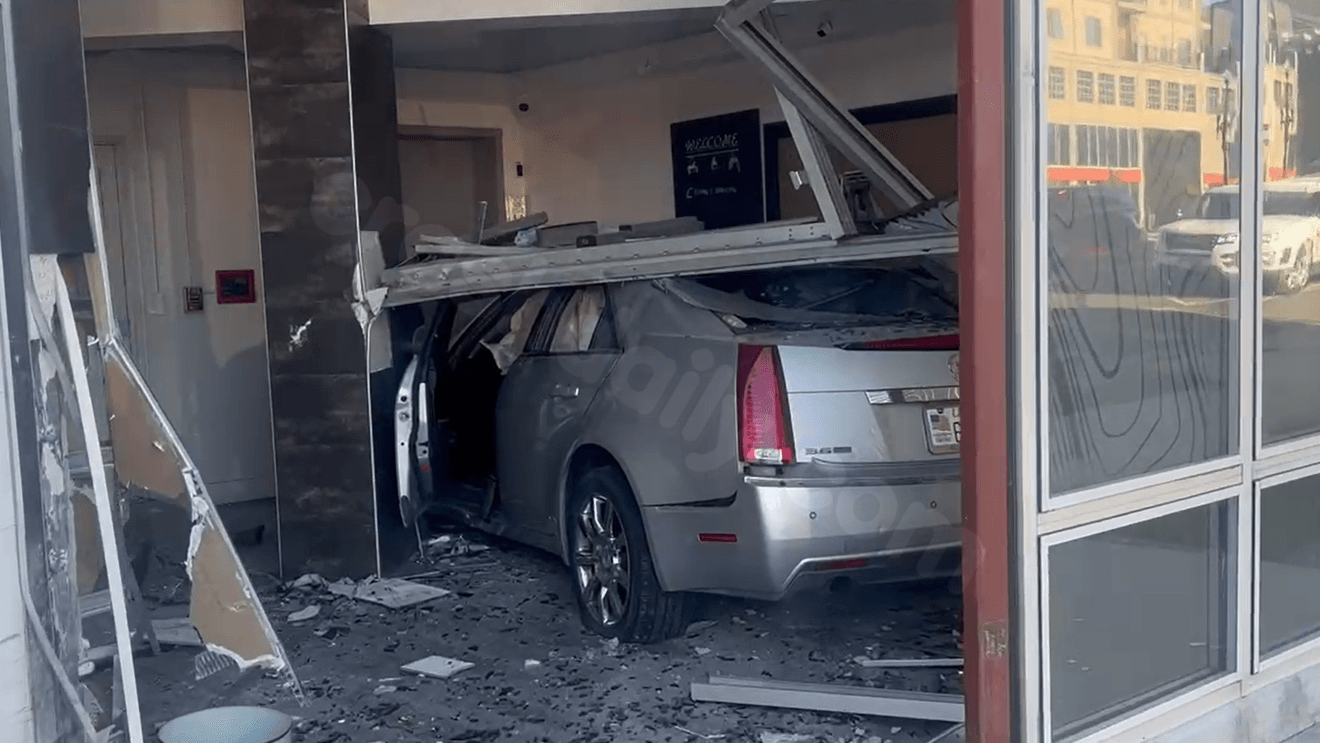 Car crashes into Salt Lake business after three-vehicle collision
