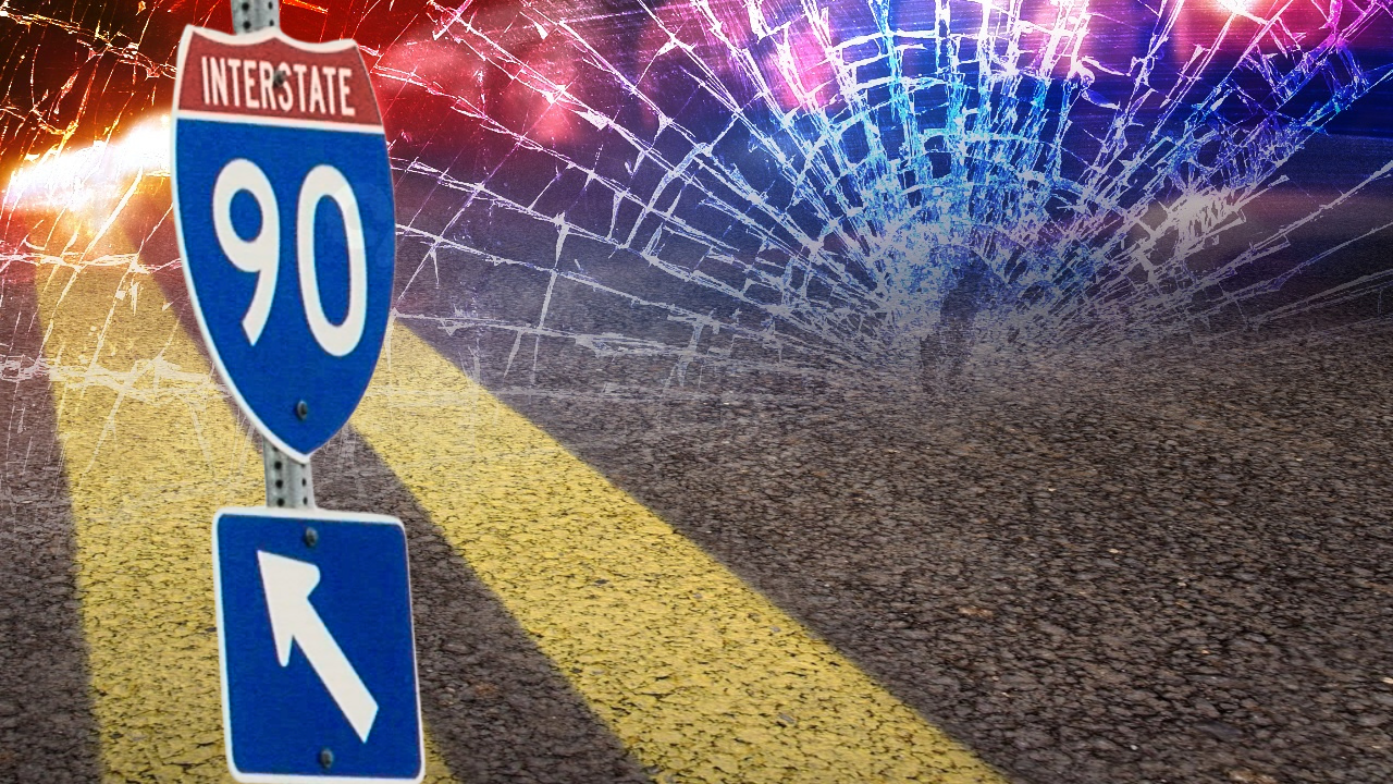 Section of I-90 closed due to crash