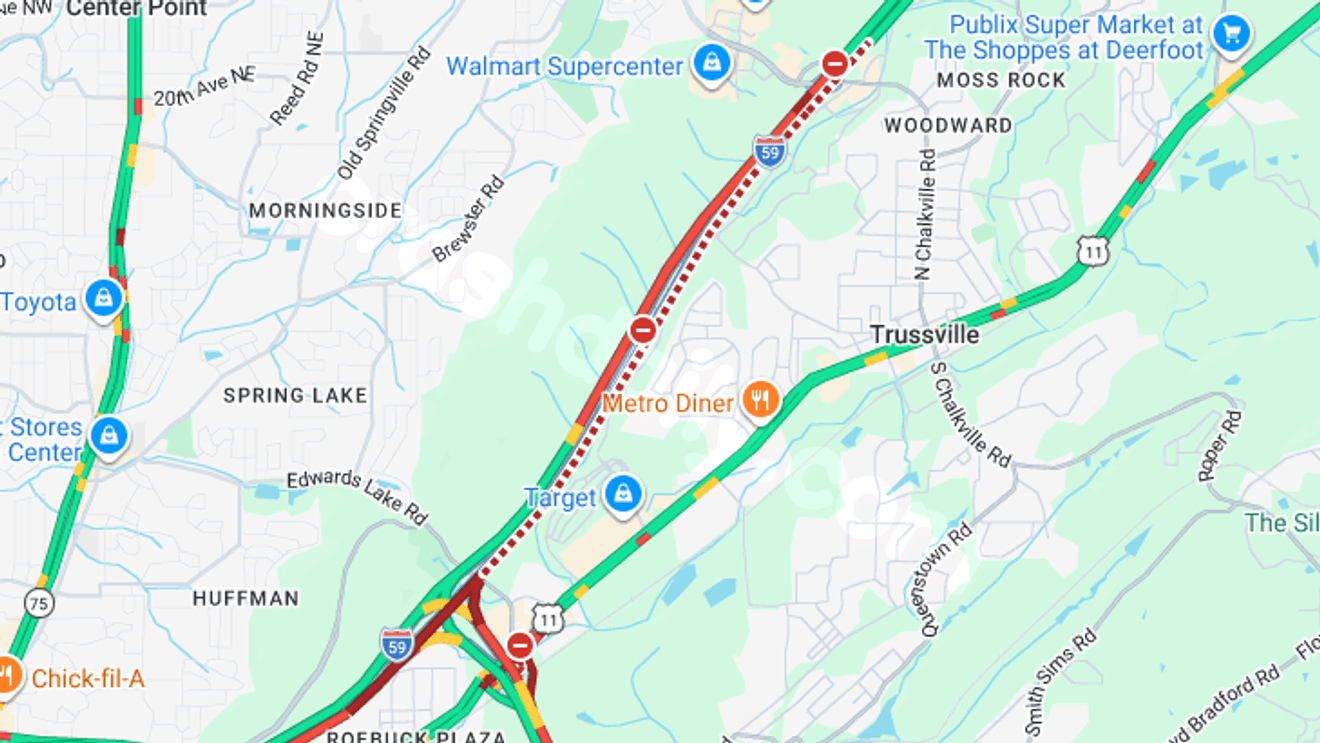 Crash closes Interstate-59 northbound in Trussville