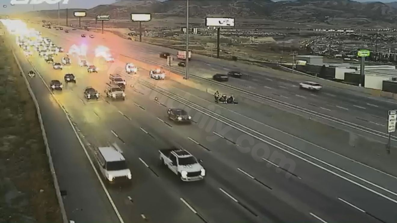 Motorcyclist hospitalized in critical conditions following crash on I-15