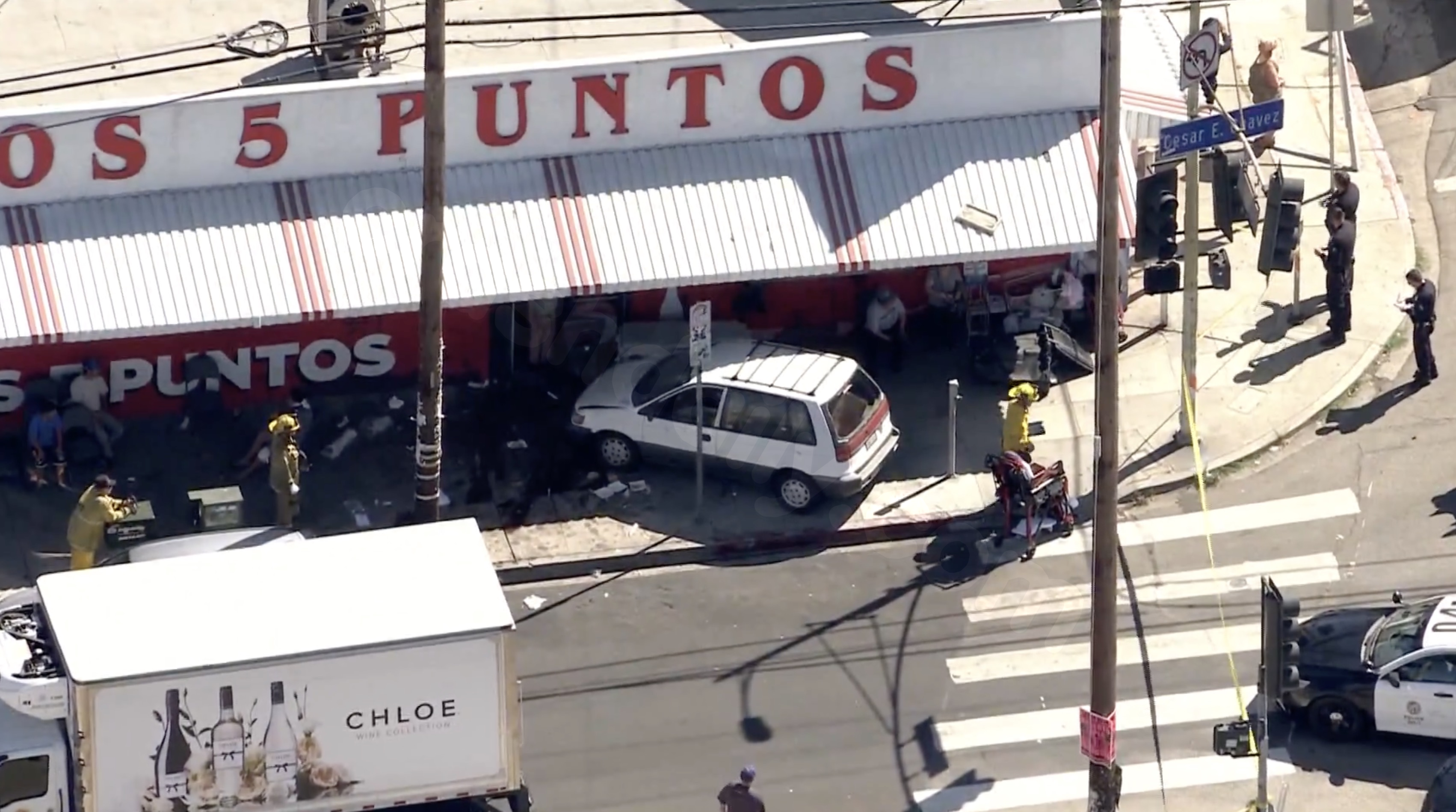 3 hospitalized in crash outside Boyle Heights grocery store