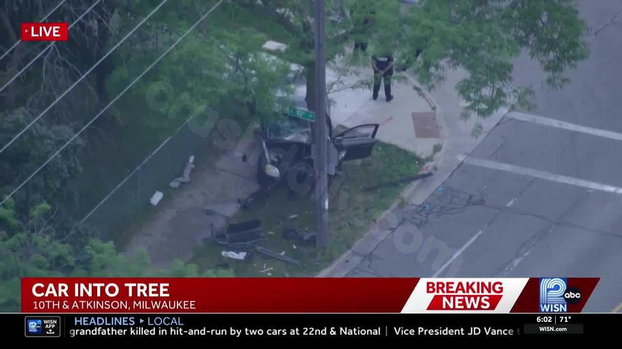 Crews free driver from car that slammed into tree at 10th and Atkinson