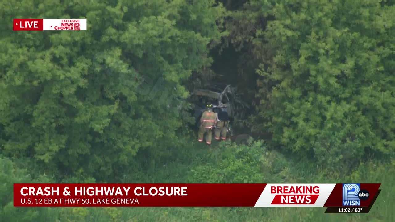 Medical examiner called to fiery crash on Highway 12 in Walworth County