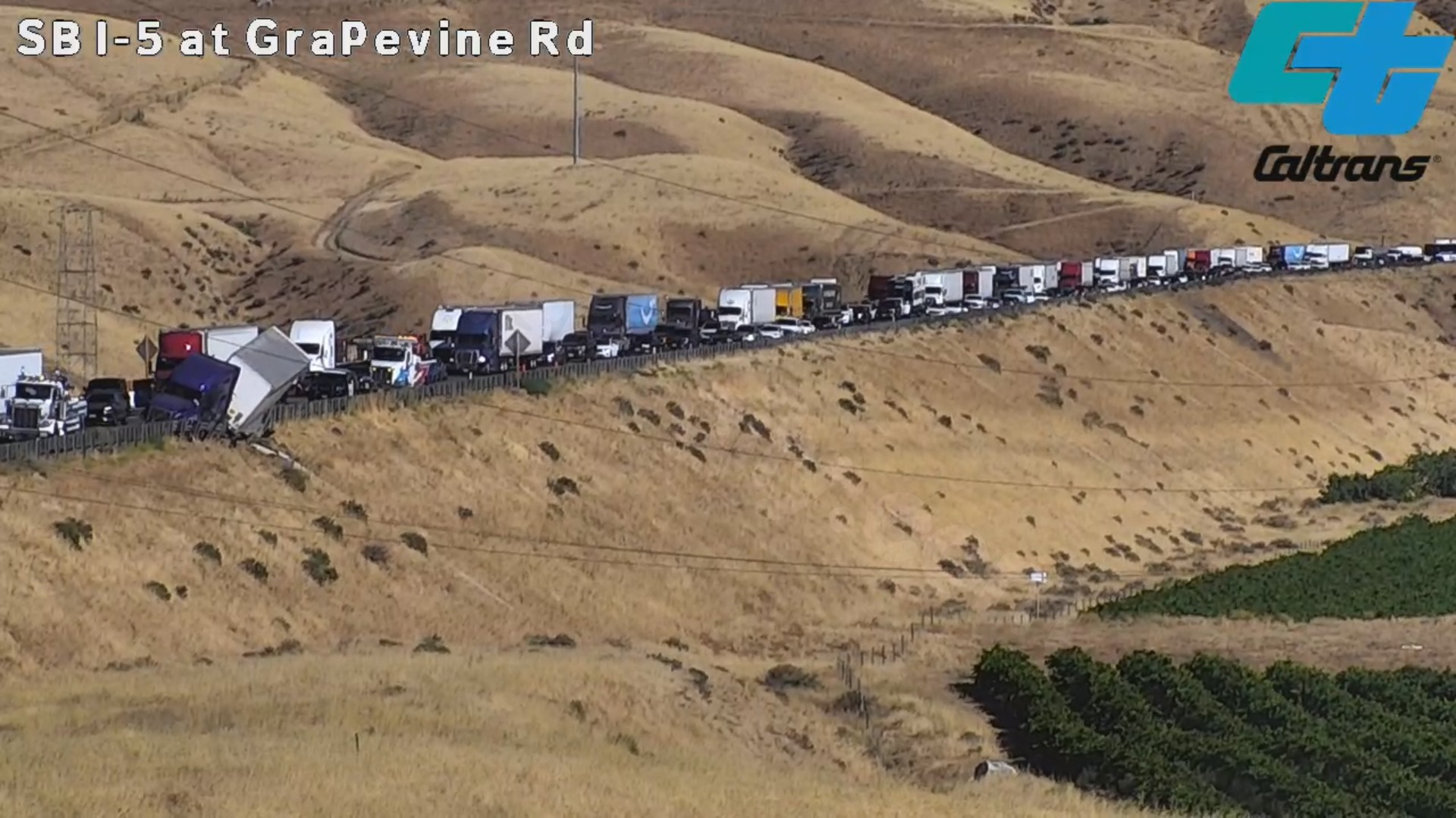 Collision involving semi truck along NB I-5 near Grapevine Rd slows traffic