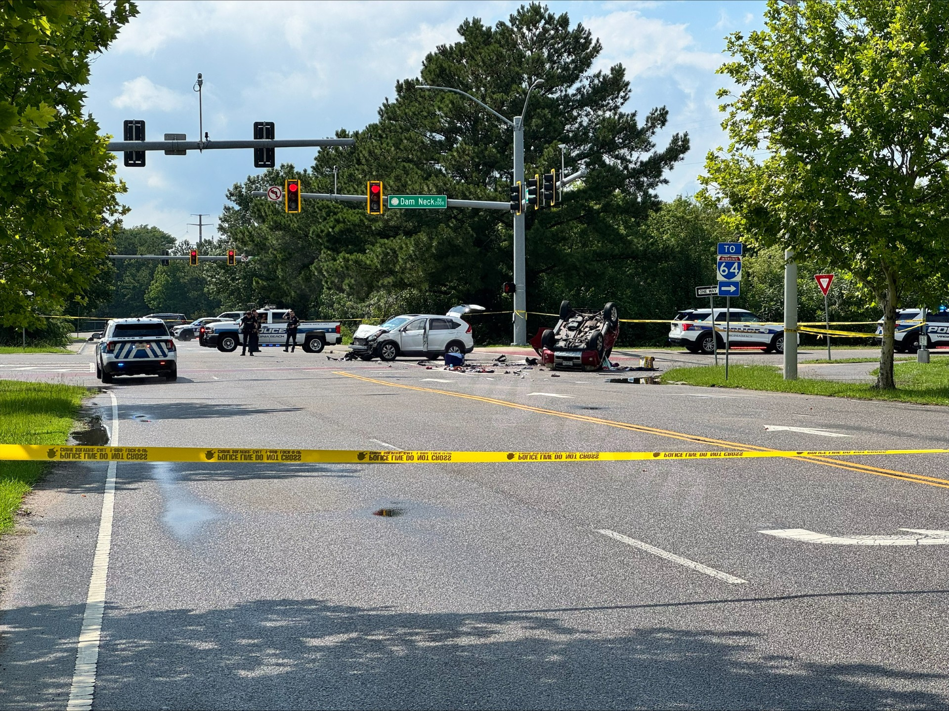 Five seriously injured after two-vehicle crash on Landstown Road in Virginia Beach