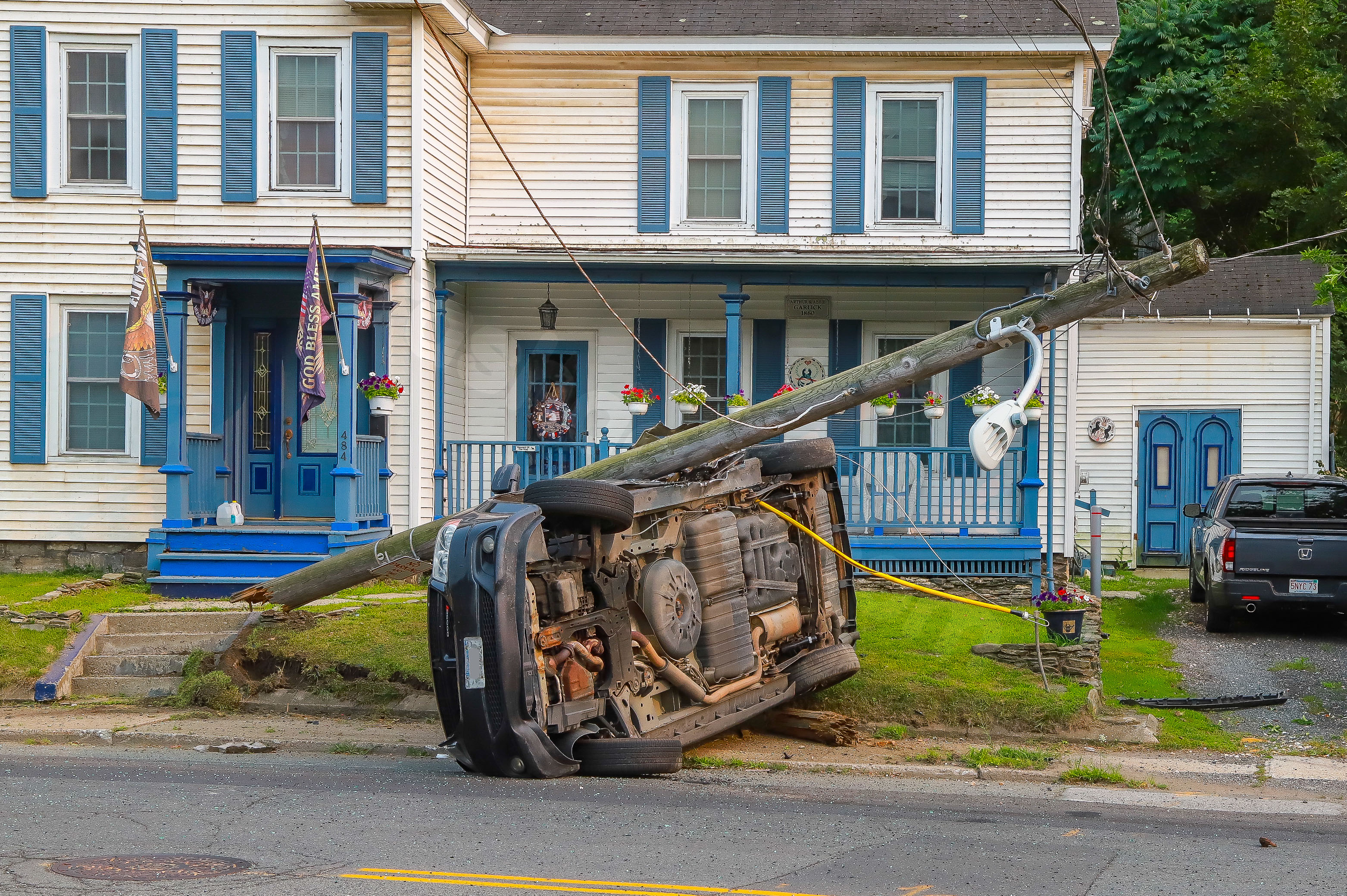 1 injured, utility pole down in North Adams two-car crash