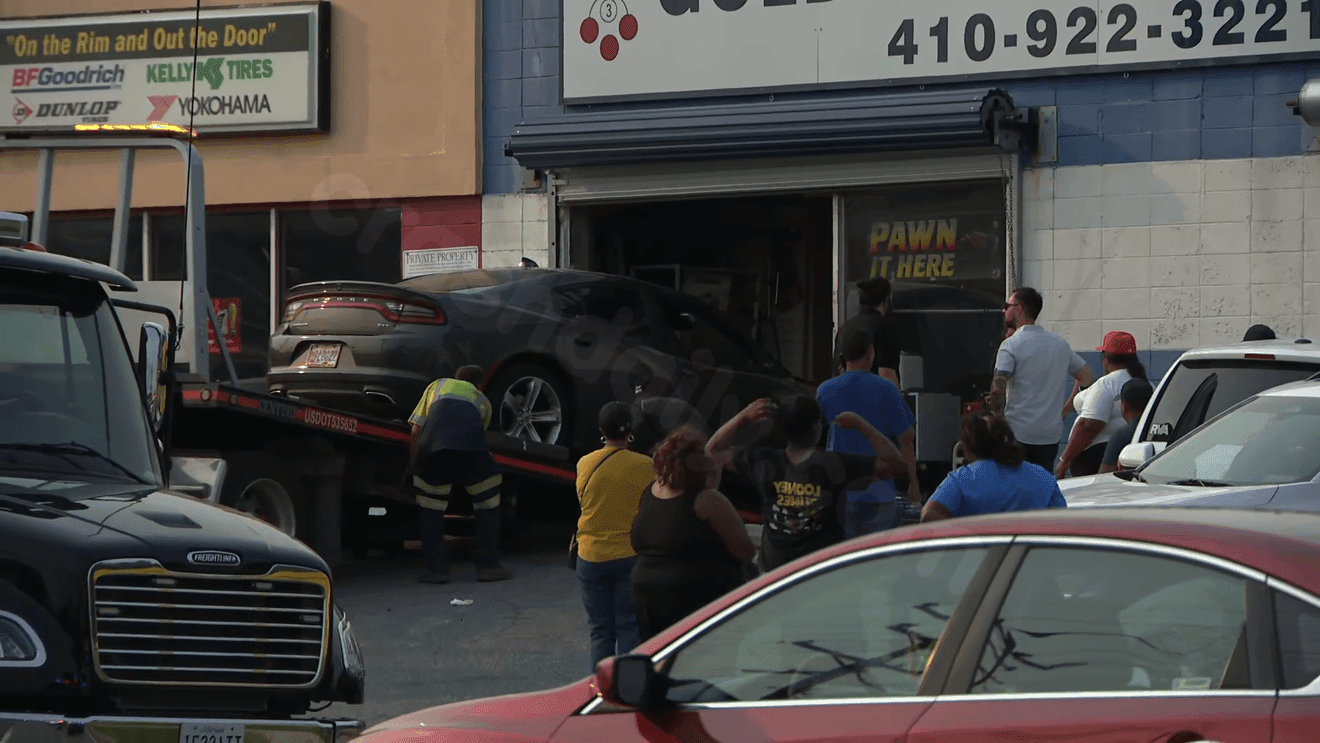 Person injured after car crashes into Randallstown pawn shop