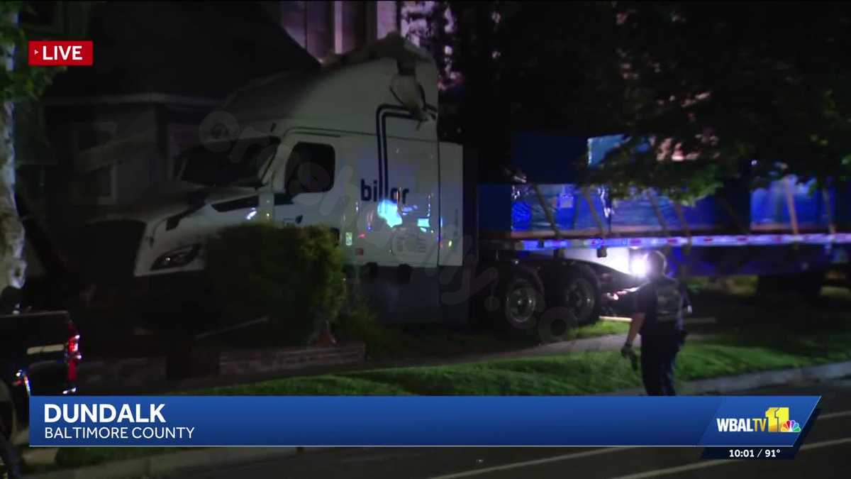 Family displaced after tractor-trailer crashes into Dundalk homes