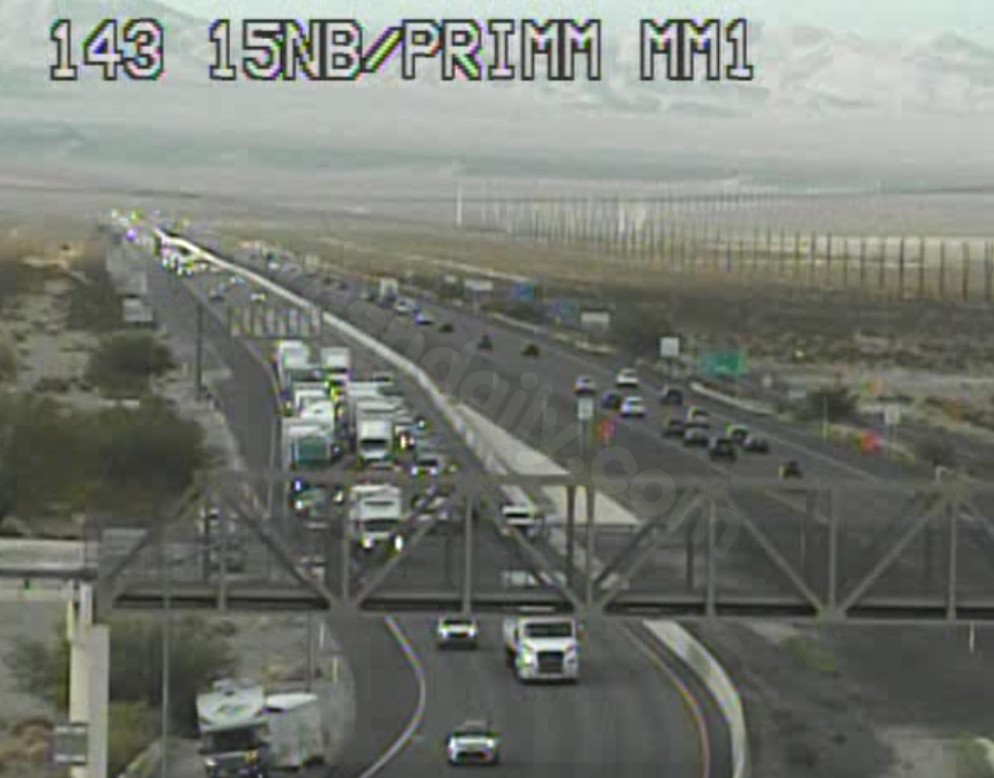 Nevada State Police investigate 4-vehicle crash along I-15 near Primm
