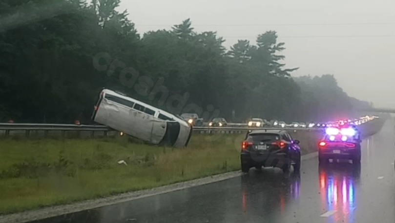 Rollover crash on Route 101 closes high-speed lanes