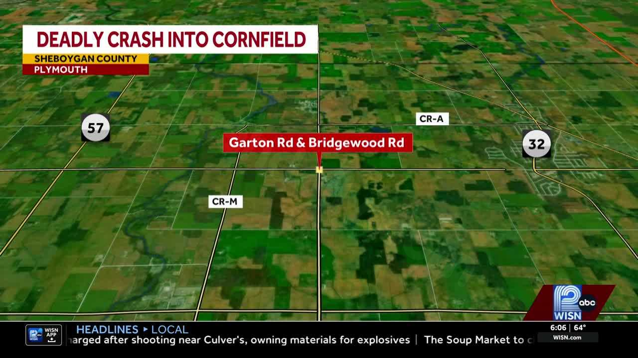 27-year-old man killed after car crashes into Sheboygan County cornfield