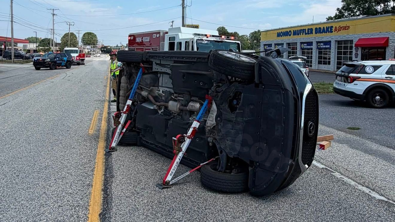 Car overturns after two-vehicle accident in Lebanon County