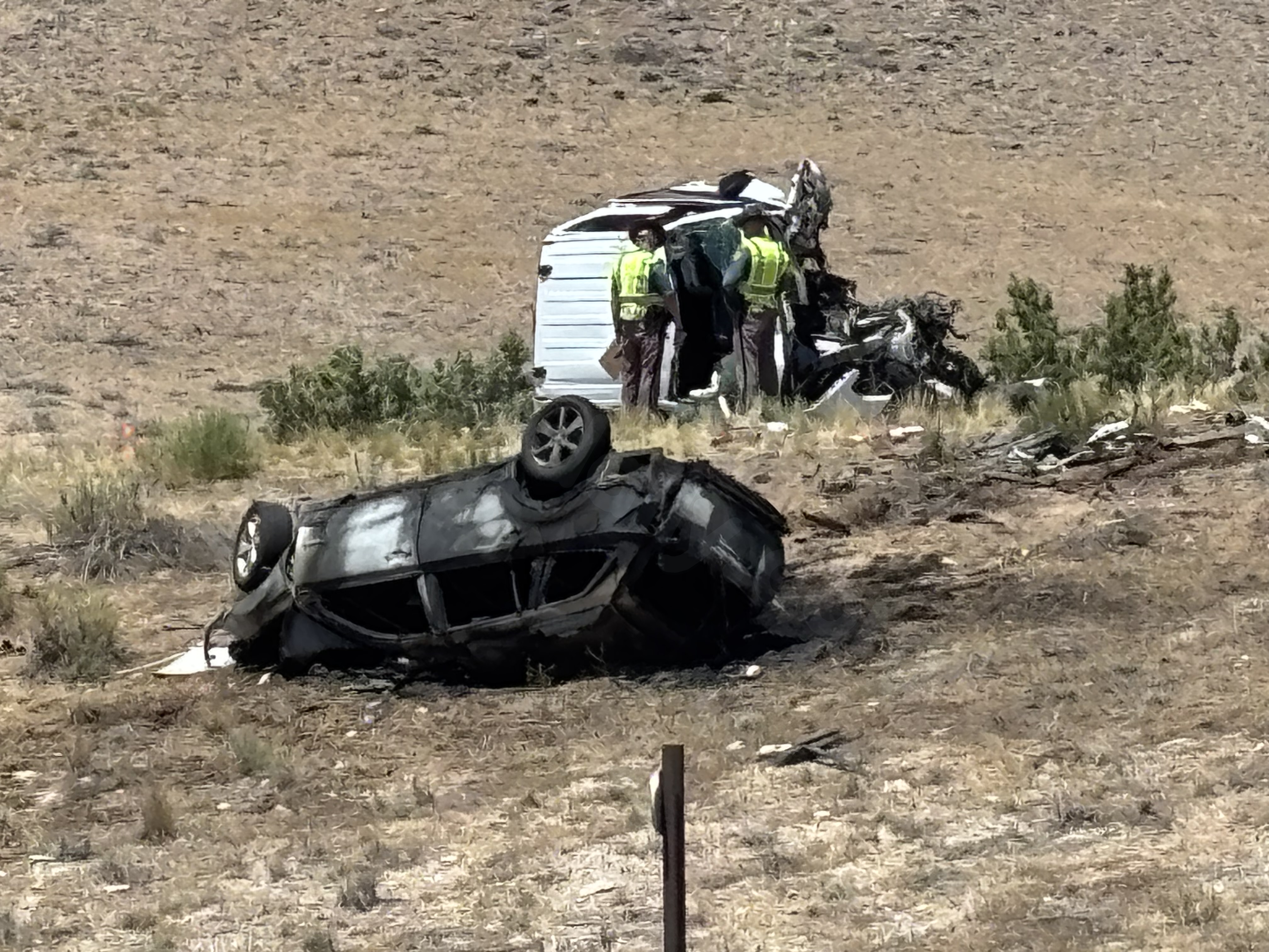One dead, 5 injured in fiery fatal crash on I-70 near Utah border