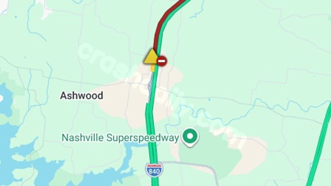 Injury crash shuts down portion of I-840 near Nashville Superspeedway
