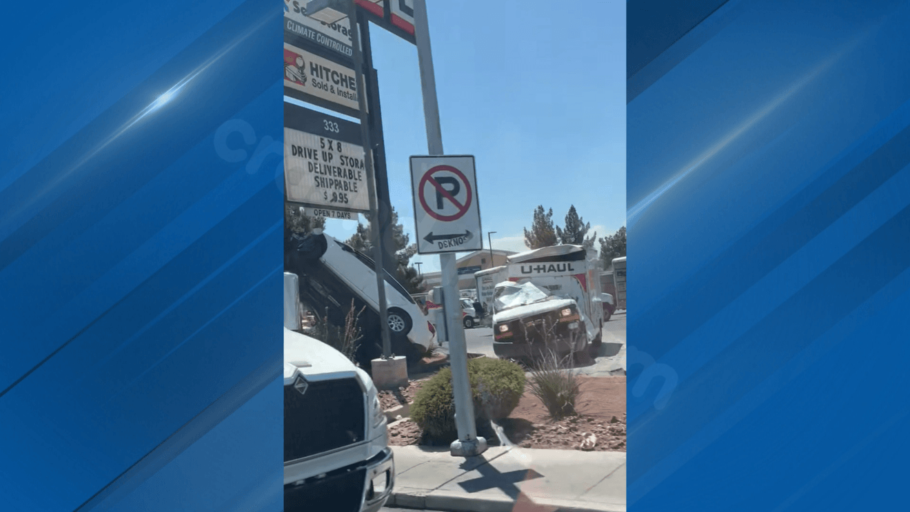 Las Vegas hit-and-run crash damages multiple U-Haul trucks