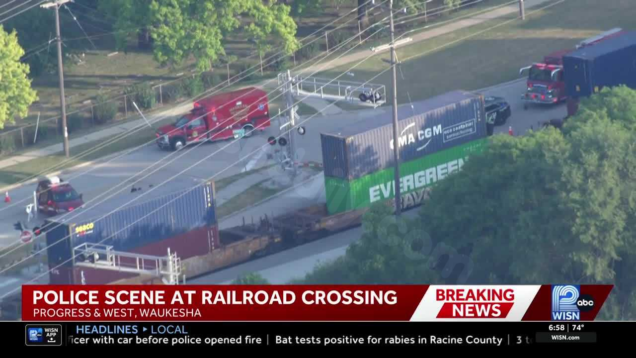Waukesha police close roads after fatal train crash with pedestrian