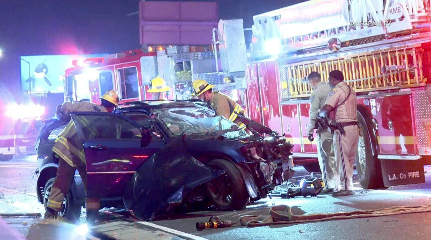 Wrong-way driver on 405 freeway sparks deadly crash in Hawthorne