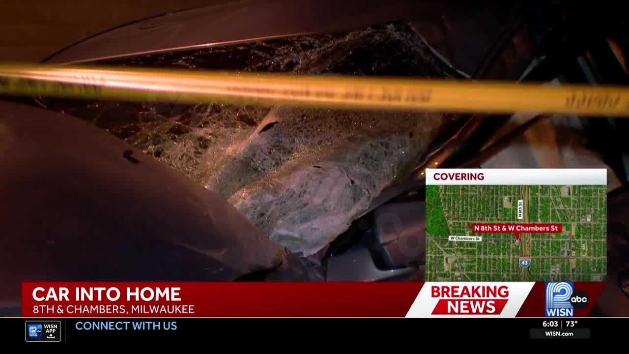 Car crashes into Milwaukee home near 8th and Chambers streets