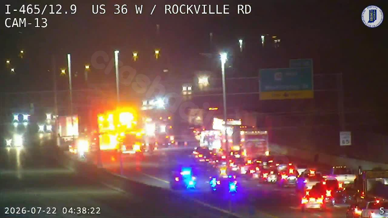 Vehicle fire closes part of I-465 on west side