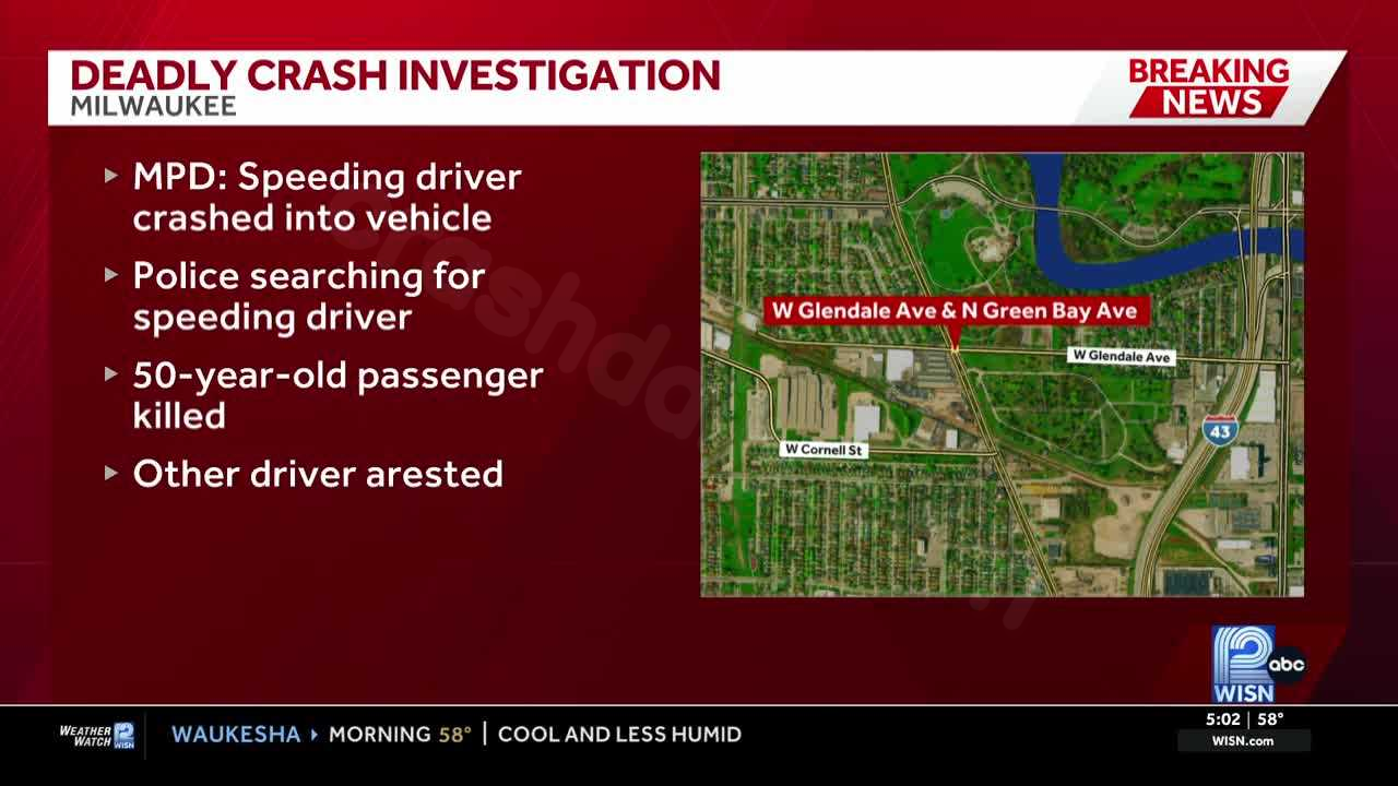 Passenger dies after speeding driver flees crash in Milwaukee