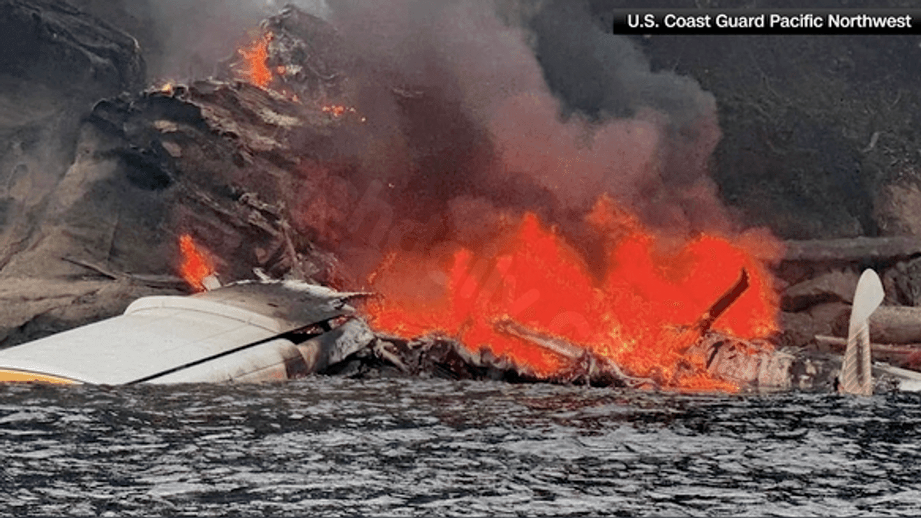 11 people rescued from fiery seaplane crash off coast of Washington state