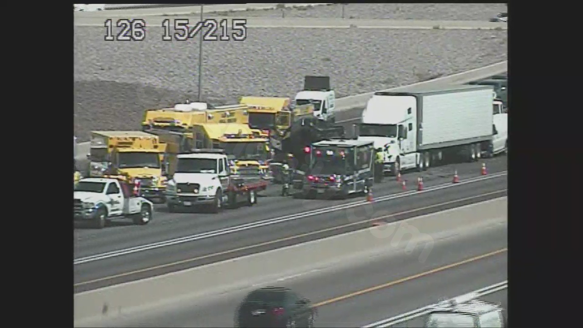 Crash closes several lanes on I-15 in south Las Vegas valley