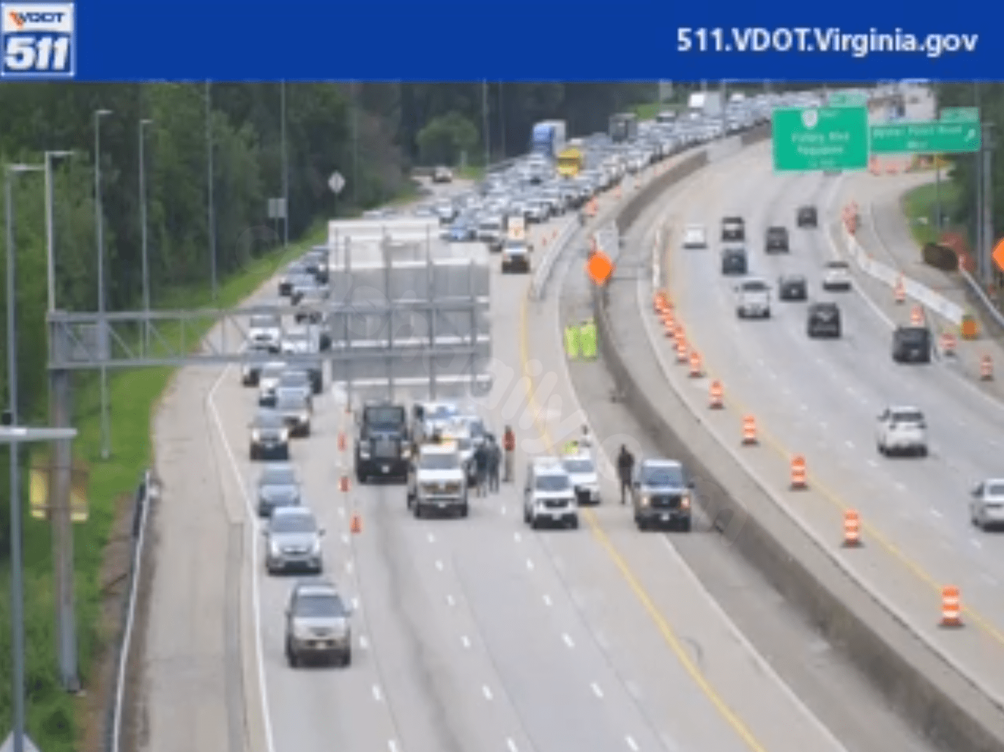 Multi-vehicle accident causes two-mile backup on I-64 westbound in Newport News