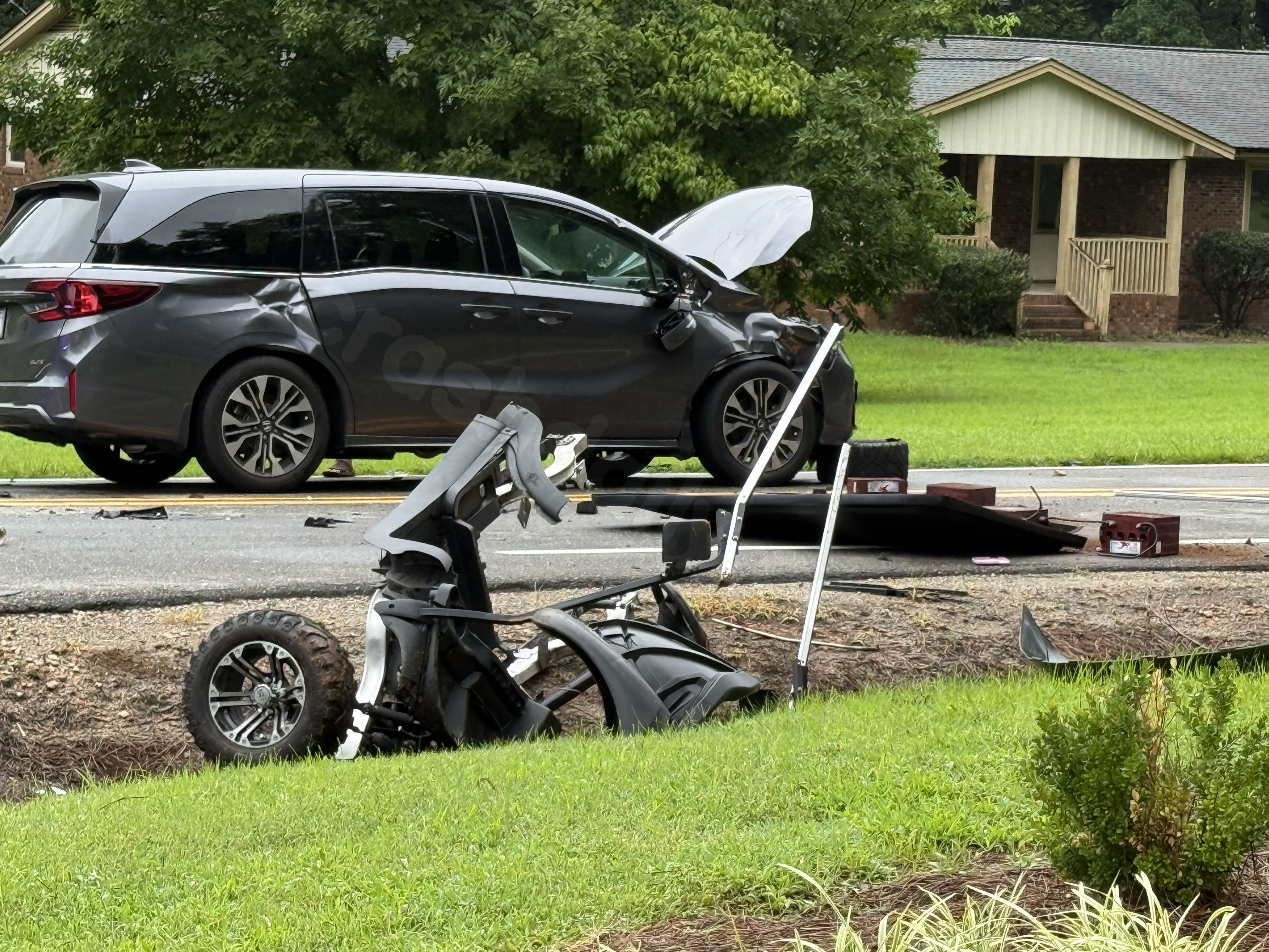 Two teen girls hospitalized after golf cart collides with van near Wake Forest