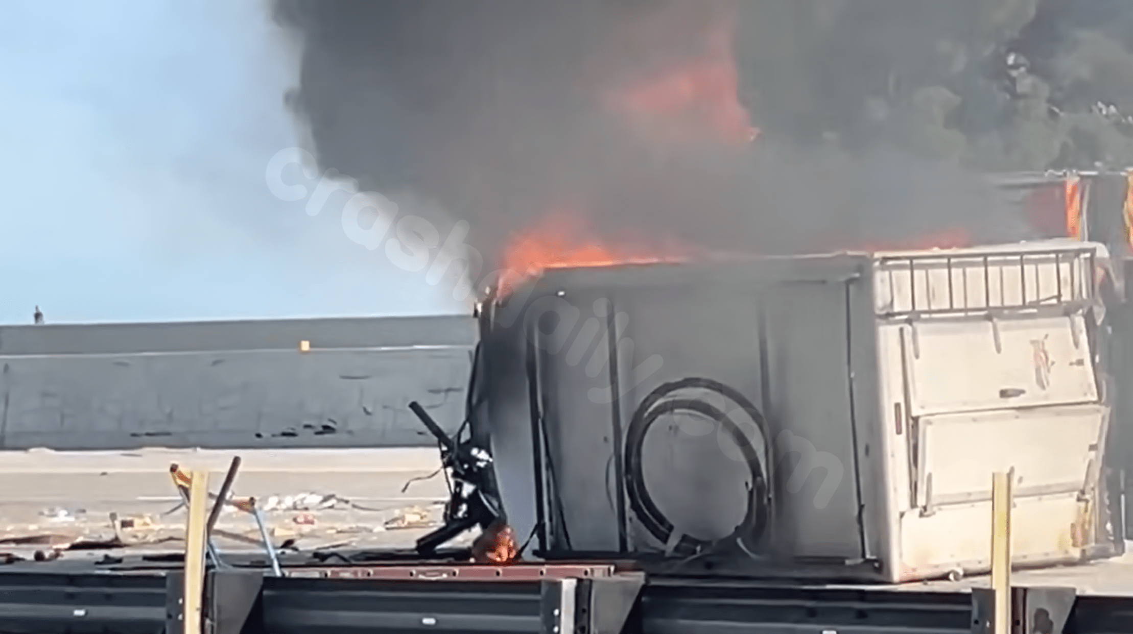 Fiery crash shuts down 210 Freeway near Hansen Dam