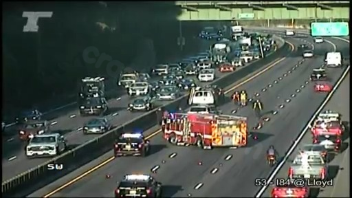 Crash near Lloyd Center intersection slows I-84 traffic Monday morning
