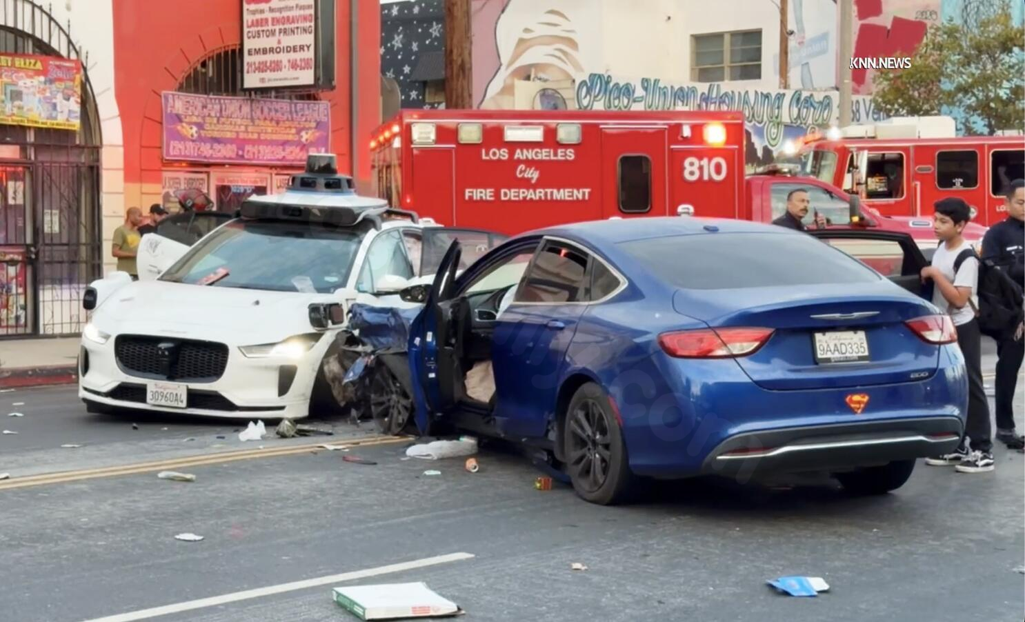 Multiple people injured in collision involving Waymo near downtown Los Angeles
